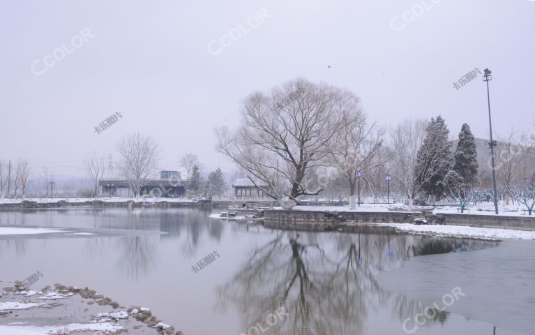 风光类：北京城市副中心通州区 西海子公园雪景
