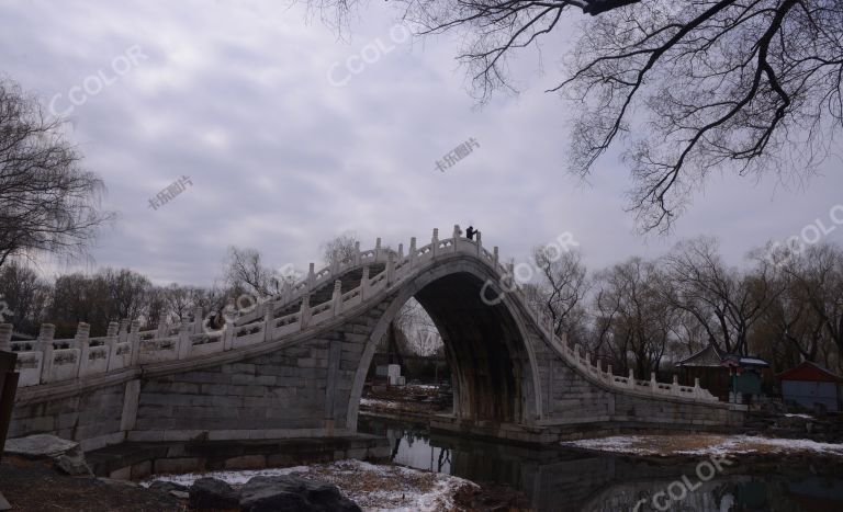 风光类：颐和园的冬季，绮绣桥