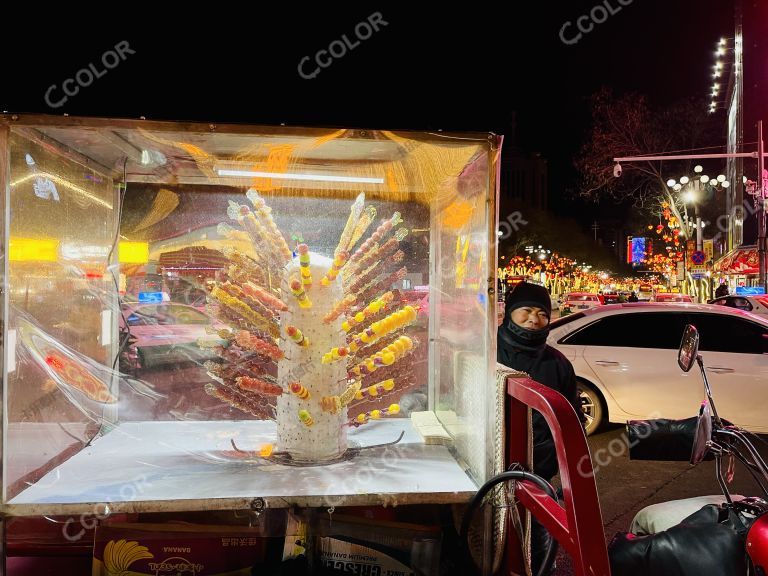 生活类：冬天夜里路边卖糖葫芦的人