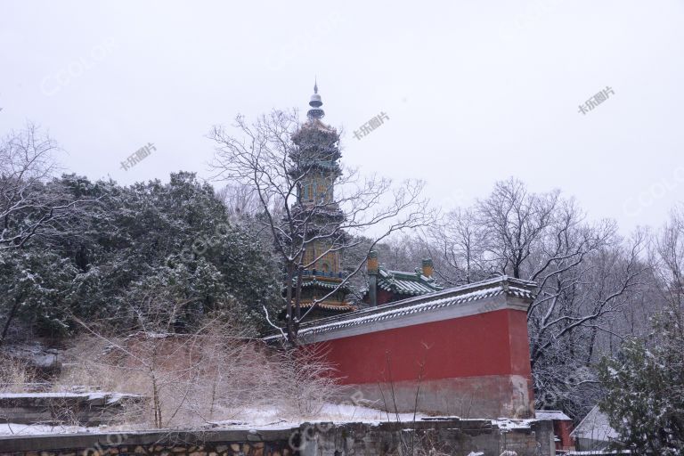 风光类：颐和园的冬季，雪后的琉璃塔